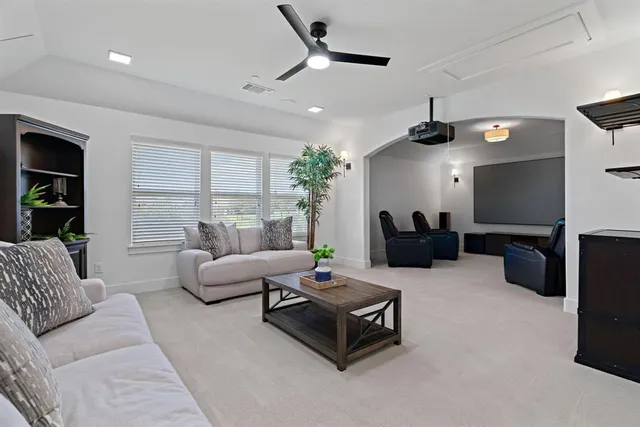 a living room with furniture