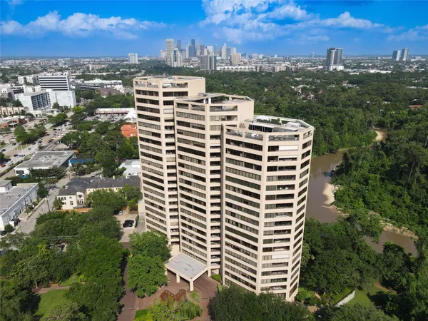 a view of a city with tall buildings
