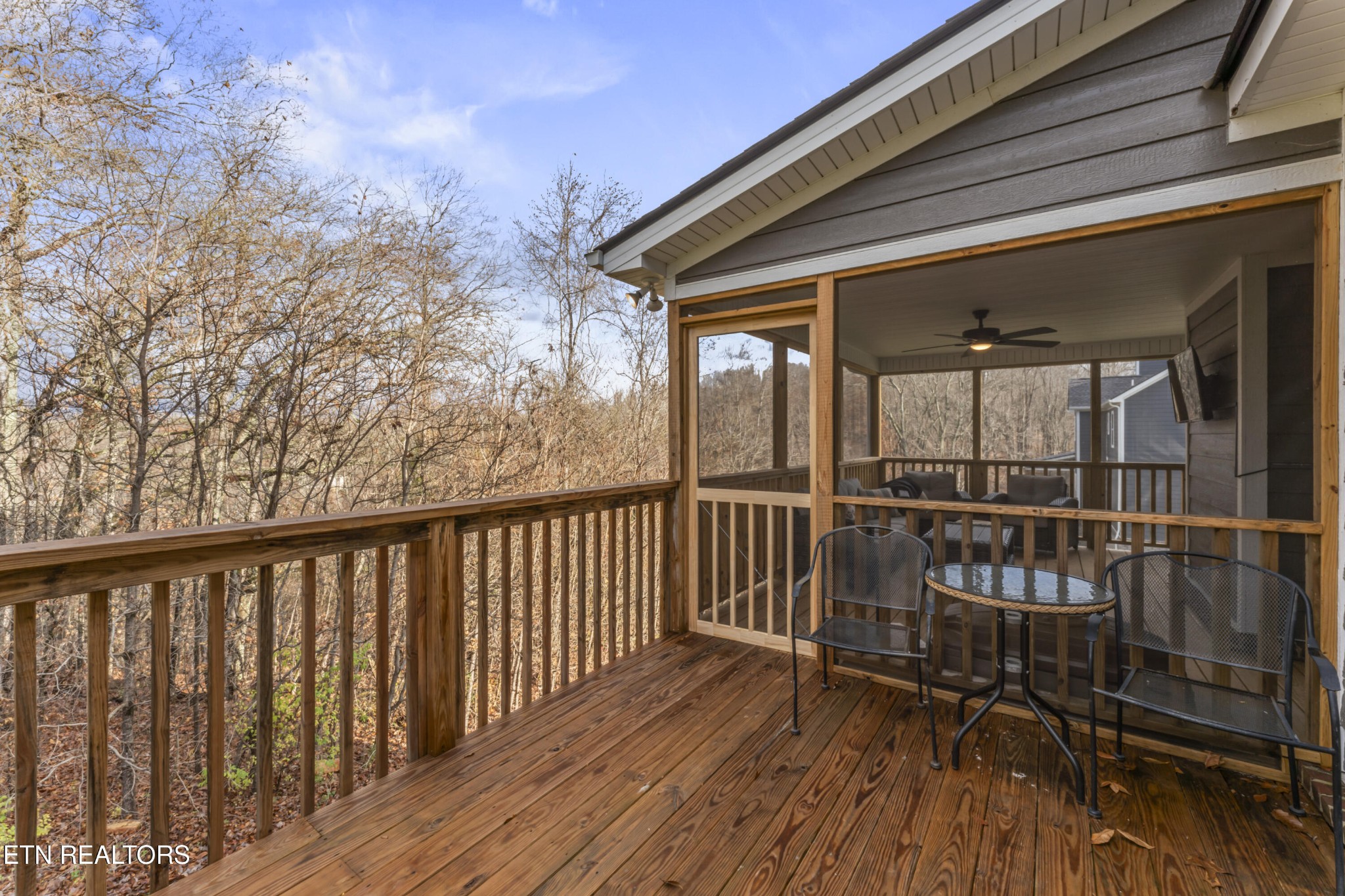 2815 Green Summers Road Knoxville, TN 37938 - Photo 39 of 50 a view of balcony with wooden floor and bench