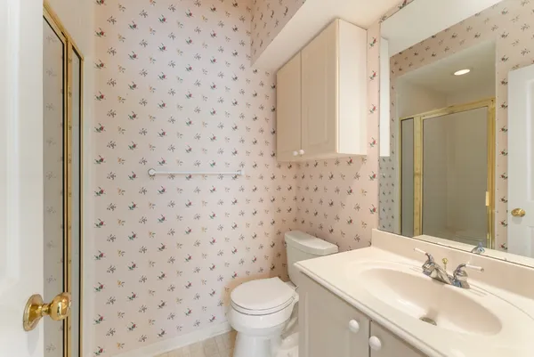 a bathroom with a sink and toilet
