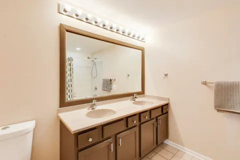a bathroom with a sink a mirror and a toilet