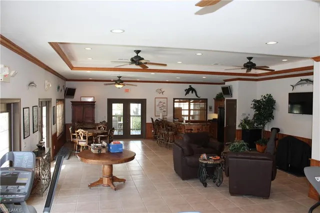 a living room with furniture