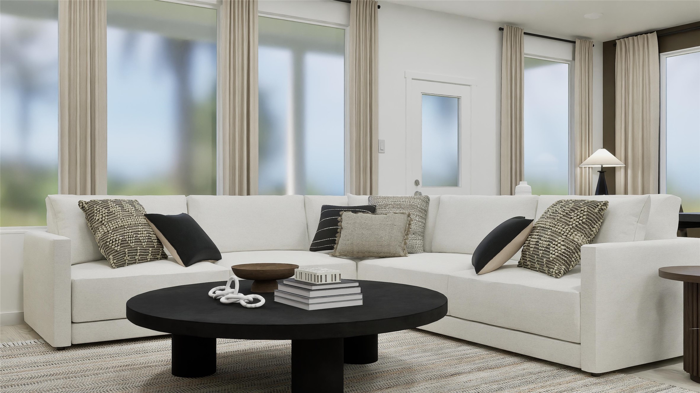 135 Outrigger Way Kyle, TX 78640 - Photo 27 of 33 a living room with couches and a potted plant on a table