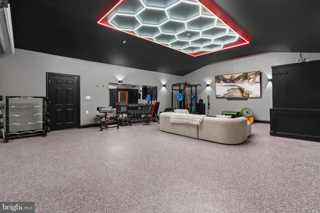 a living room with furniture