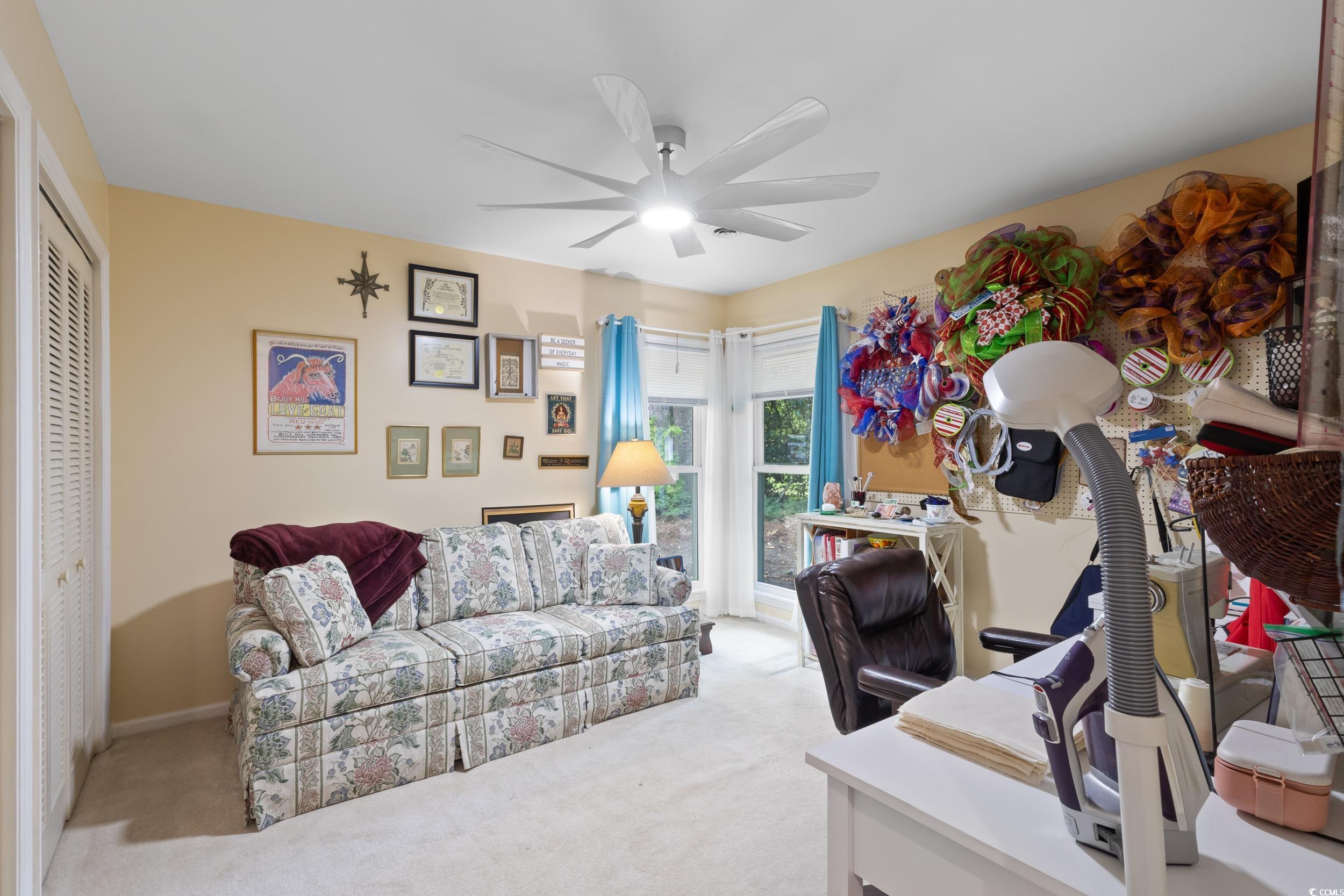 815 Tillson Road North Myrtle Beach, SC 29582 - Photo 23 of 39 Office area featuring carpet flooring and ceiling fan