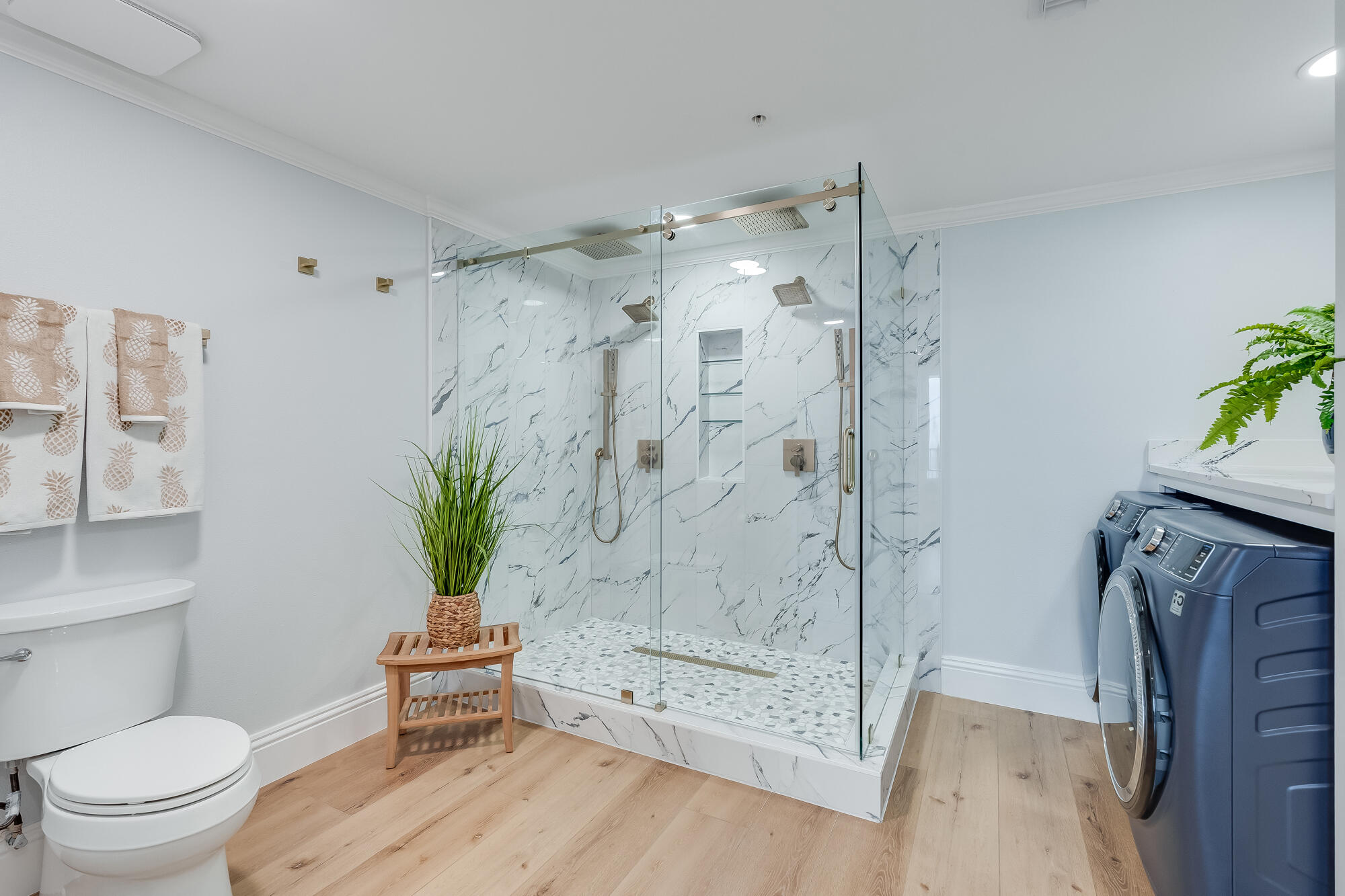 17281 Front Beach Road, Unit 802 Panama City Beach, FL 32413 - Photo 25 of 57 a bathroom with a shower a toilet and sink