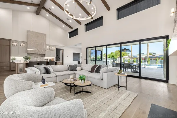 a view of living room with balcony