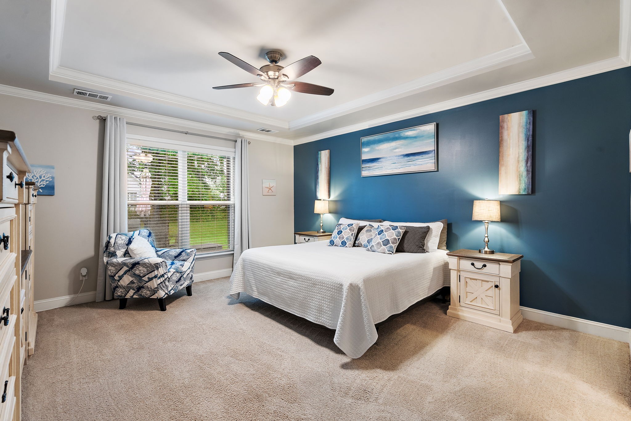 4012 Compass Pointe Court Thompson's Station, TN 37179 - Photo 23 of 54 a spacious bedroom with a bed and a chandelier