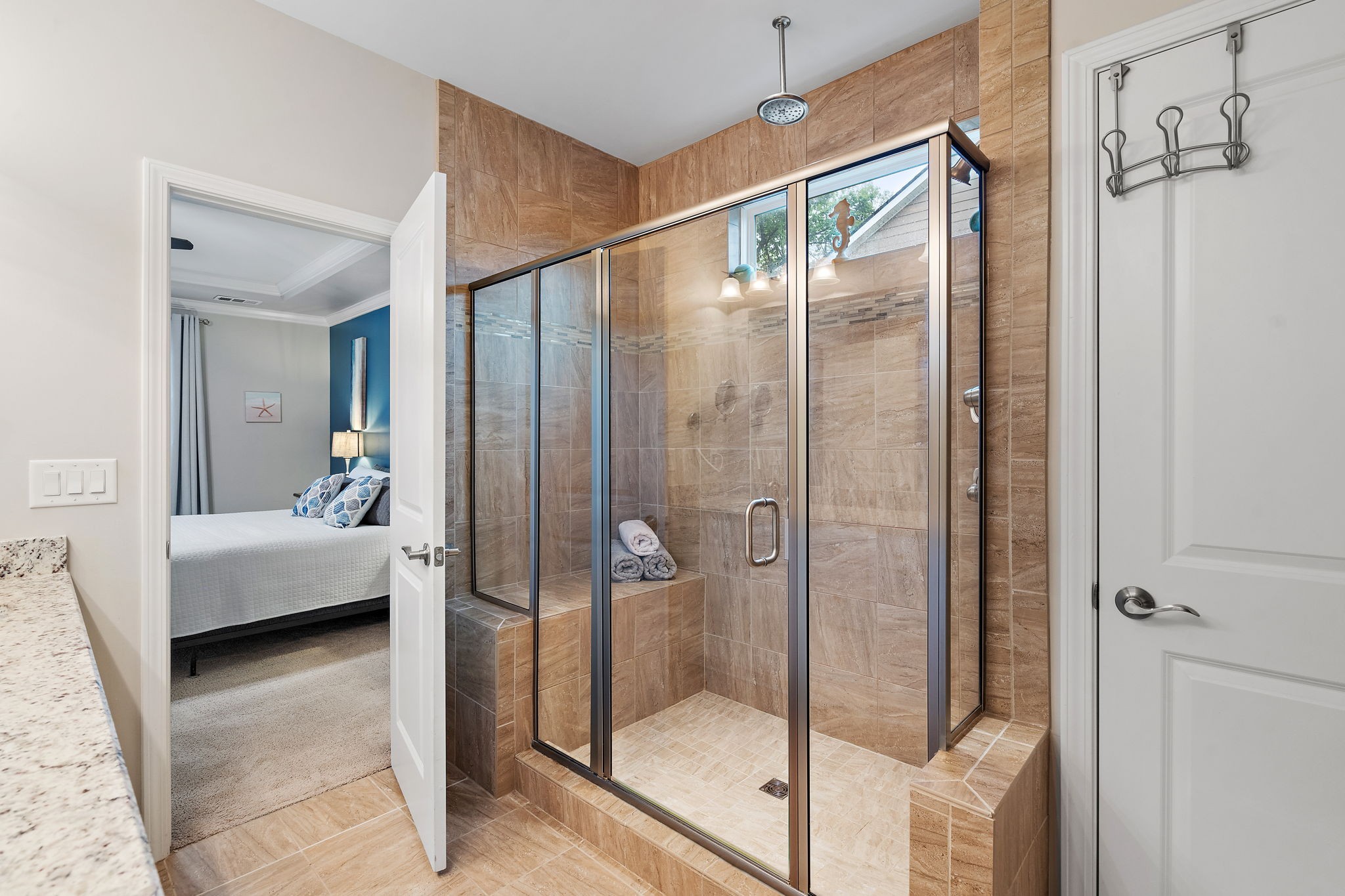 4012 Compass Pointe Court Thompson's Station, TN 37179 - Photo 26 of 54 a bathroom with a glass shower door and a sink