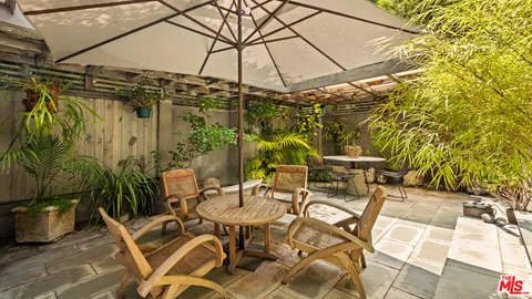 a table and chairs in the patio