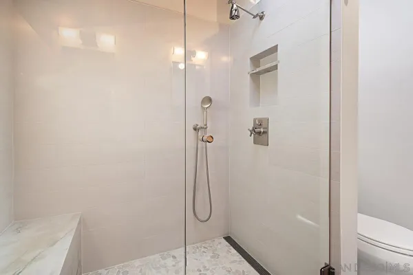a bathroom with a shower
