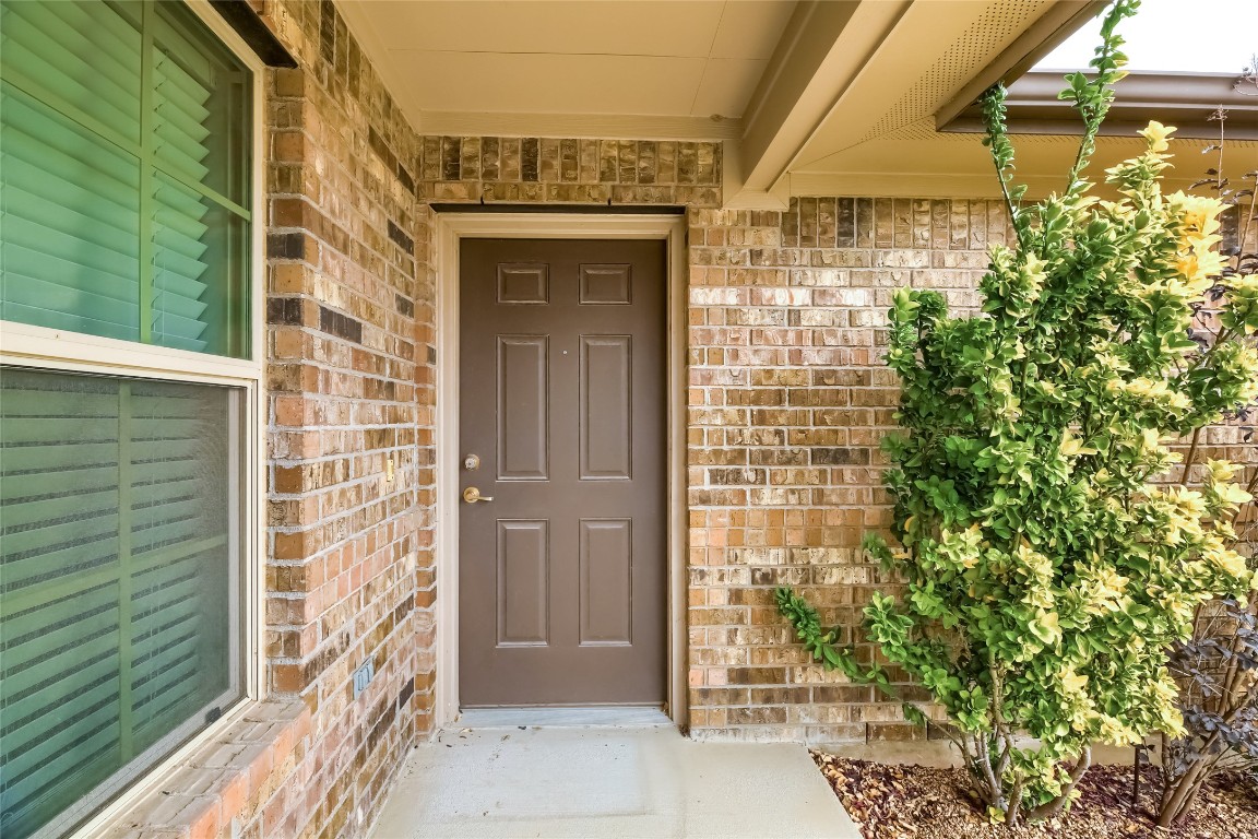 a view of a door of the house