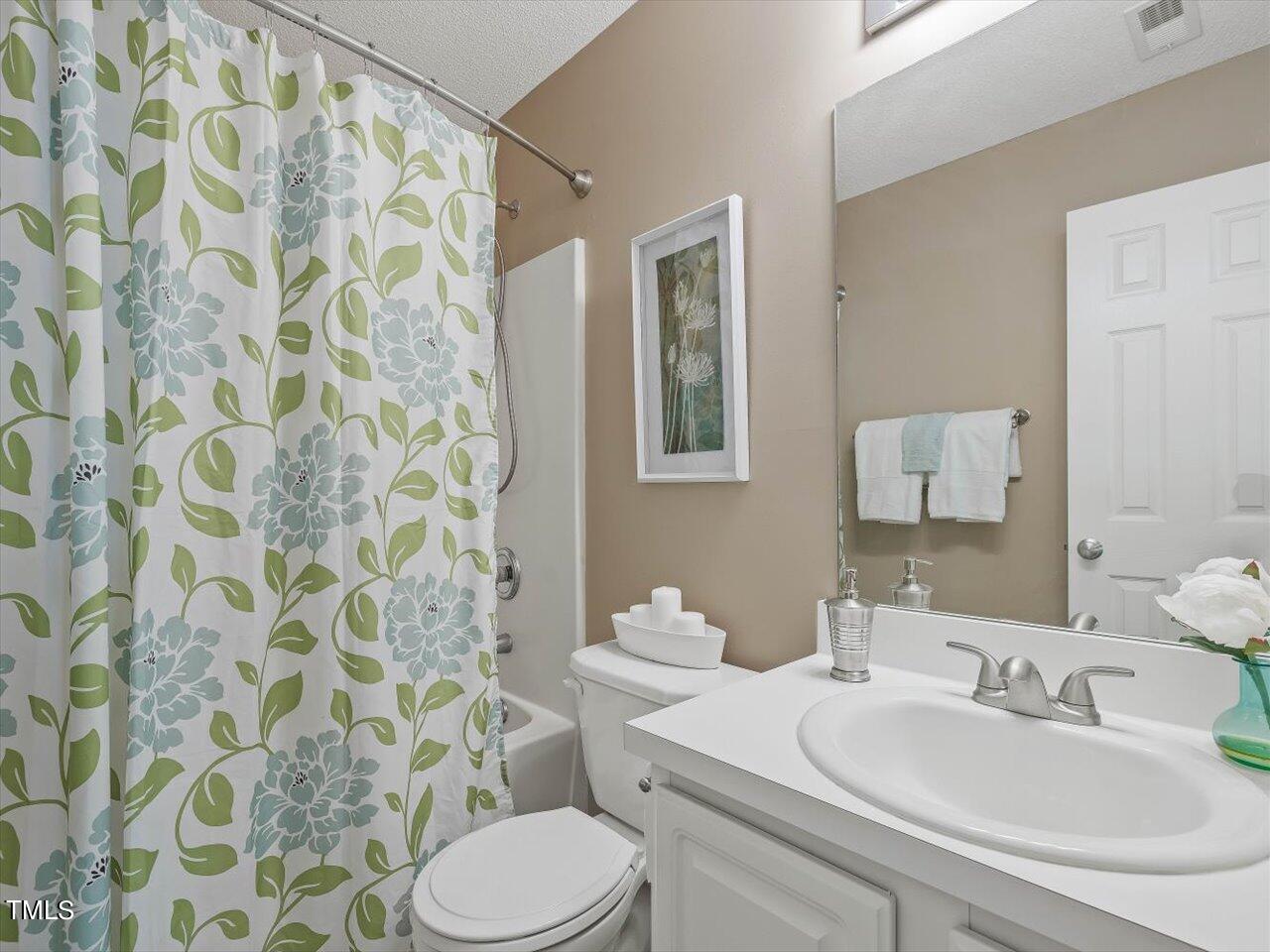 4509 Dolwick Drive Durham, NC 27713 - Photo 19 of 31 a bathroom with a sink and mirror with toilet