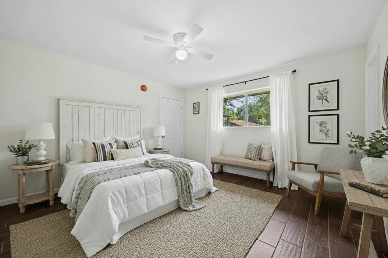 3930 Tumbleweed Lane Baytown, TX 77521 - Photo 10 of 23 a bedroom with a bed and a couch