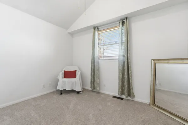 an empty room with closet