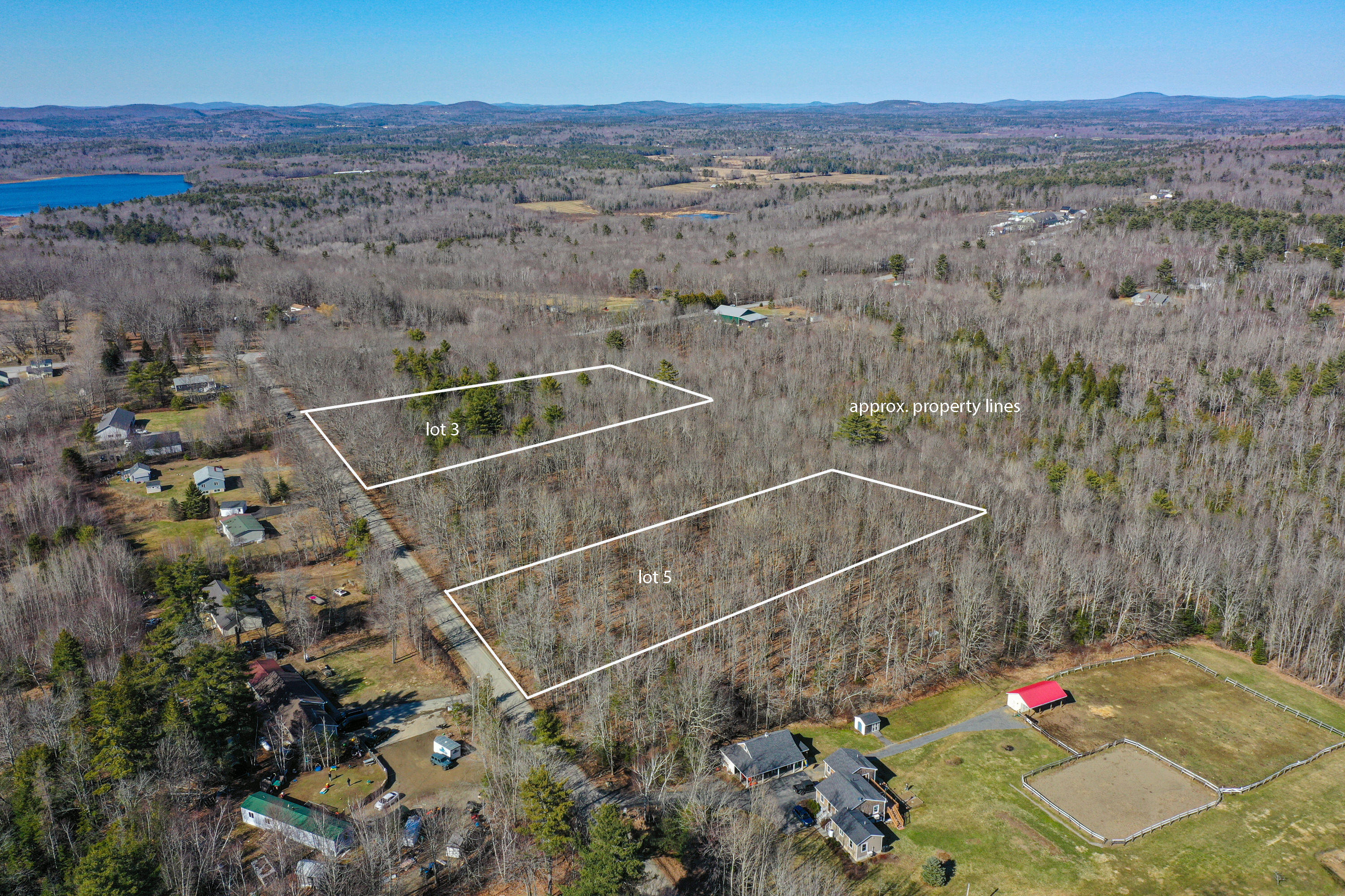 Lot #3 Bicknell Road Belmont, ME 04952 - Photo 8 of 8 BicknellLots3&5AerialWithLines