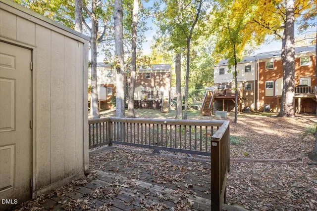 a view of a porch with a yard