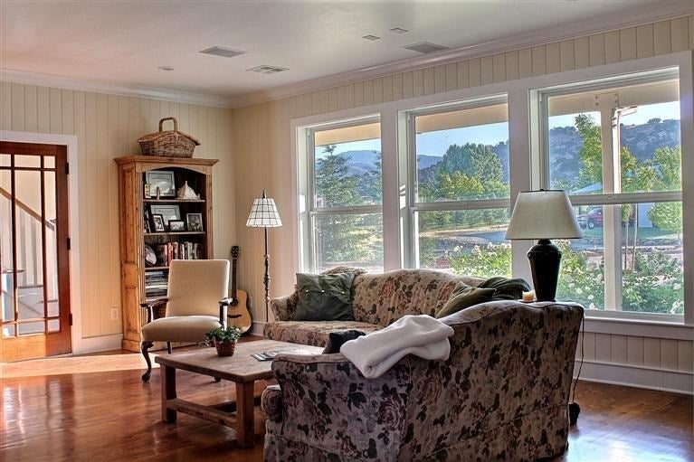 21182 Old Town Road Tehachapi, CA 93561 - Photo 3 of 10 Formal Living Room with Red Fir Wide Plank Wood Flooring & Large Picture Windows