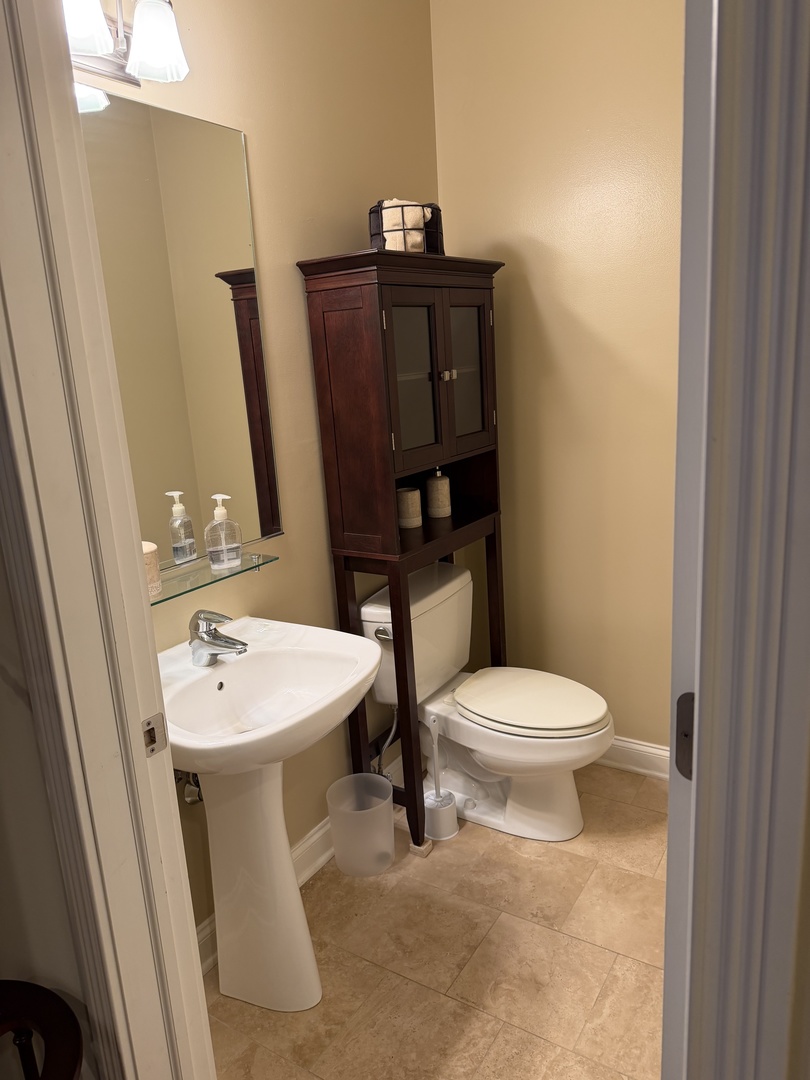 4546 North Spaulding Avenue, Unit 1 Chicago, IL 60625 - Photo 14 of 22 a bathroom with a sink a toilet and mirror