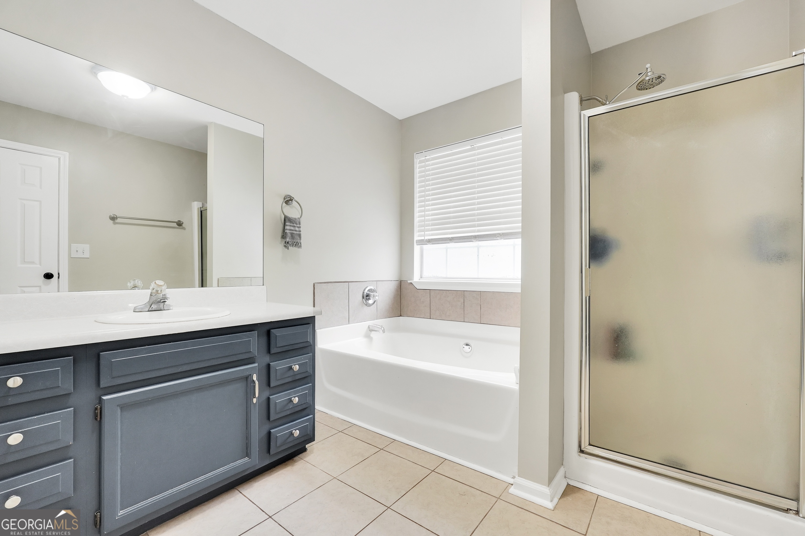 110 Westeria Way Jackson, GA 30233 - Photo 20 of 45 a bathroom with a tub sink shower and mirror
