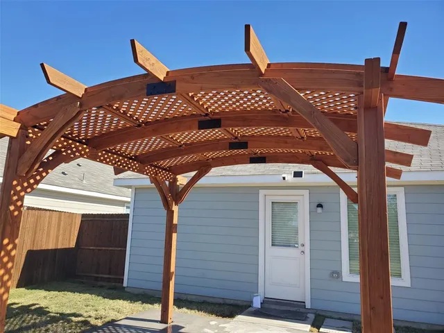 a view of a building with door