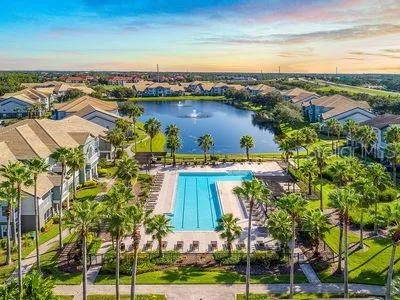 a view of a city with tall buildings