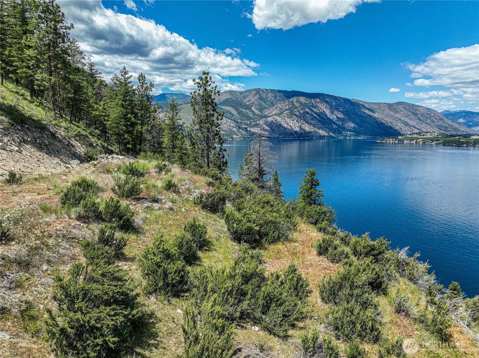 4620 South Lakeshore Road Chelan, WA 98816 - Photo 13 of 40 a view of a lake with a building in the background