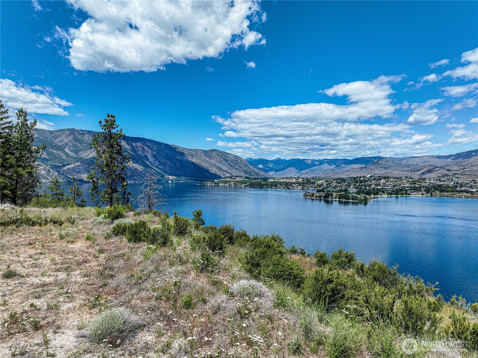 4620 South Lakeshore Road Chelan, WA 98816 - Photo 3 of 40 a view of a lake with a mountain