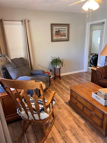 a living room with furniture rug and window