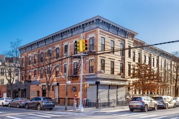 a front view of a building