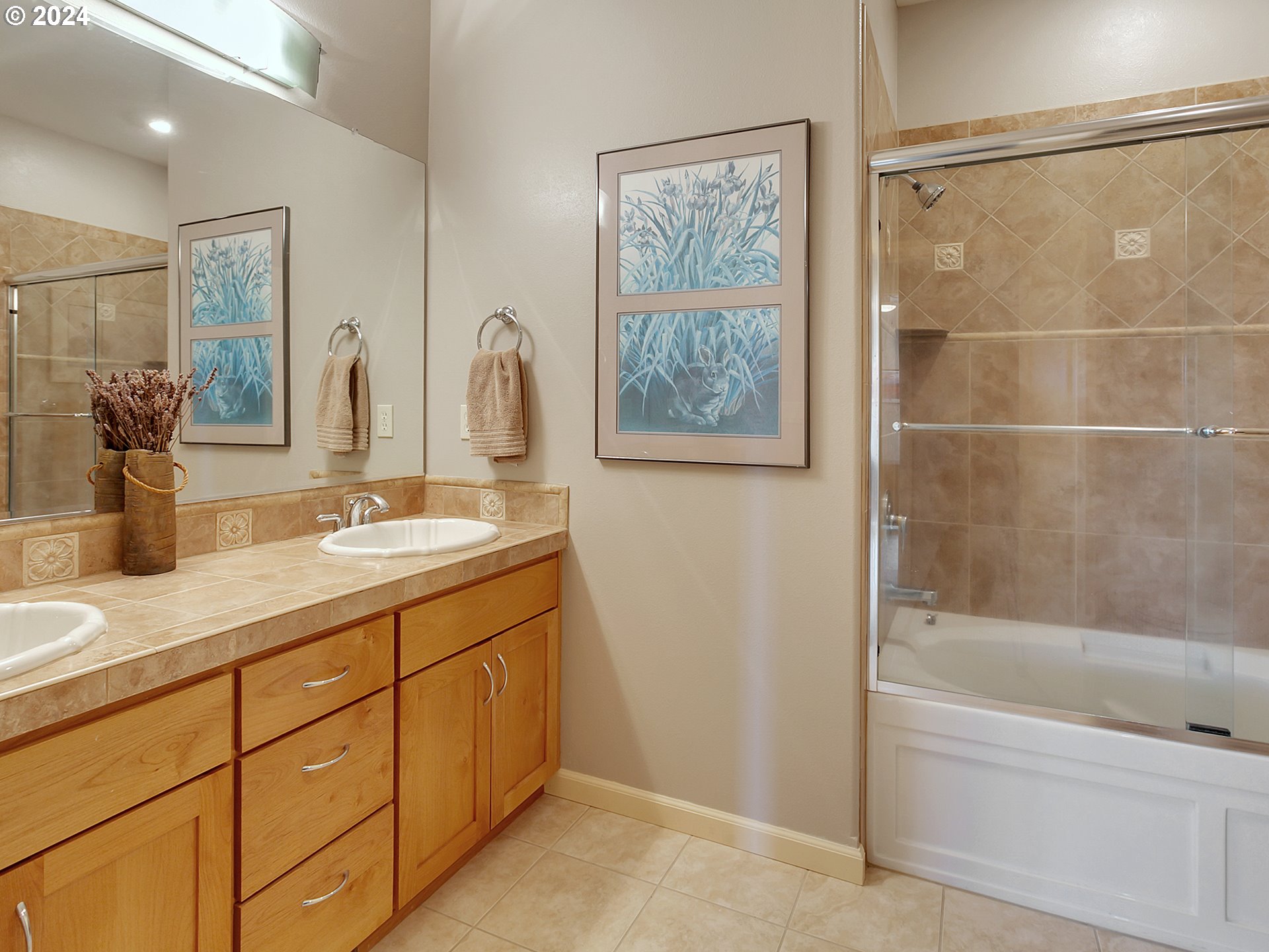 26317 Southwest Labrousse Road Sherwood, OR 97140 - Photo 25 of 38 a bathroom with a double vanity sink toilet and shower