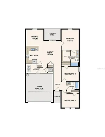 a view of backyard of house and garden