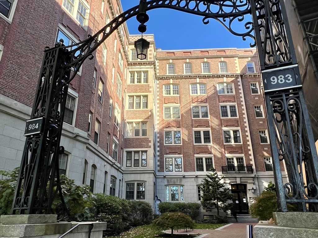 a front view of a multi story building