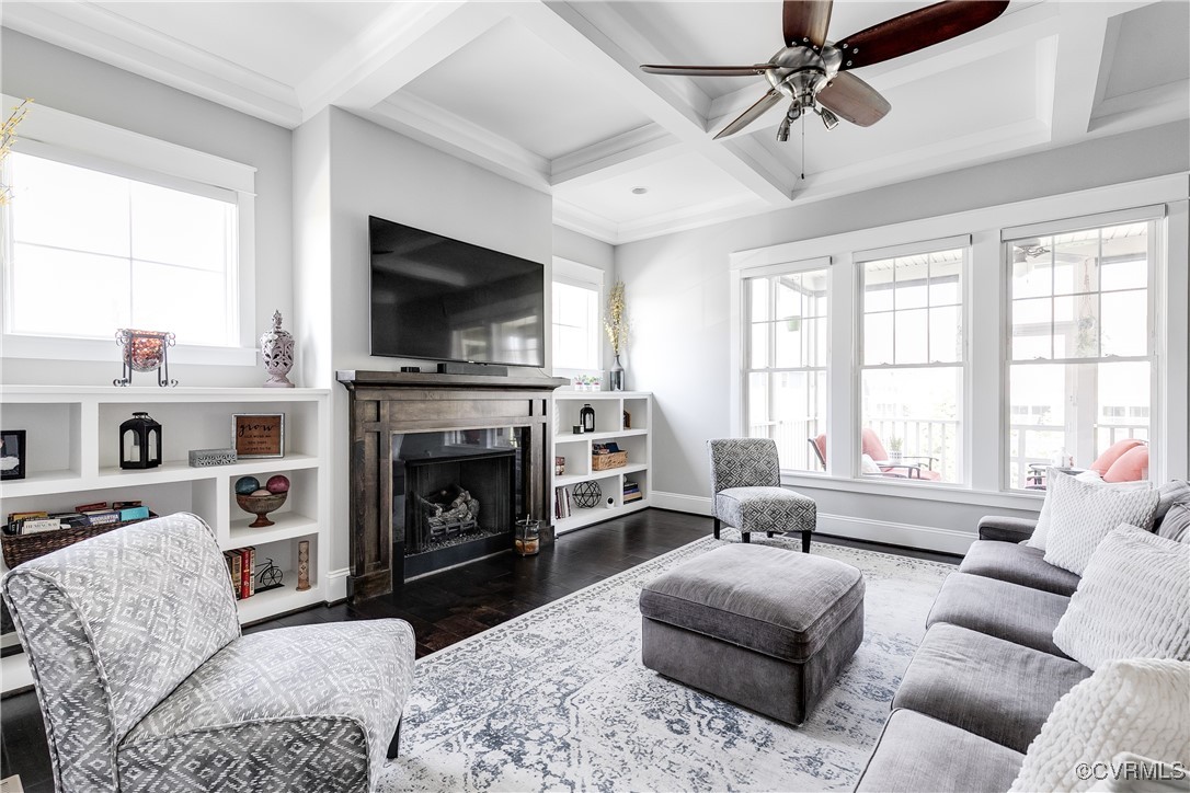 16506 Binley Road Midlothian, VA 23112 - Photo 13 of 49 a living room with furniture a flat screen tv and a fireplace