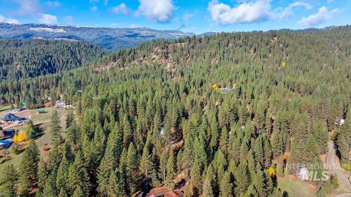 Lot 28 Horseshoe Rd Garden Valley Garden Valley, ID 83622 - Photo 23 of 28 Aerial overview of property's location featuring a heavily wooded area and mountains
