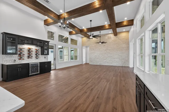 a view interior of a house wooden floor and staircase