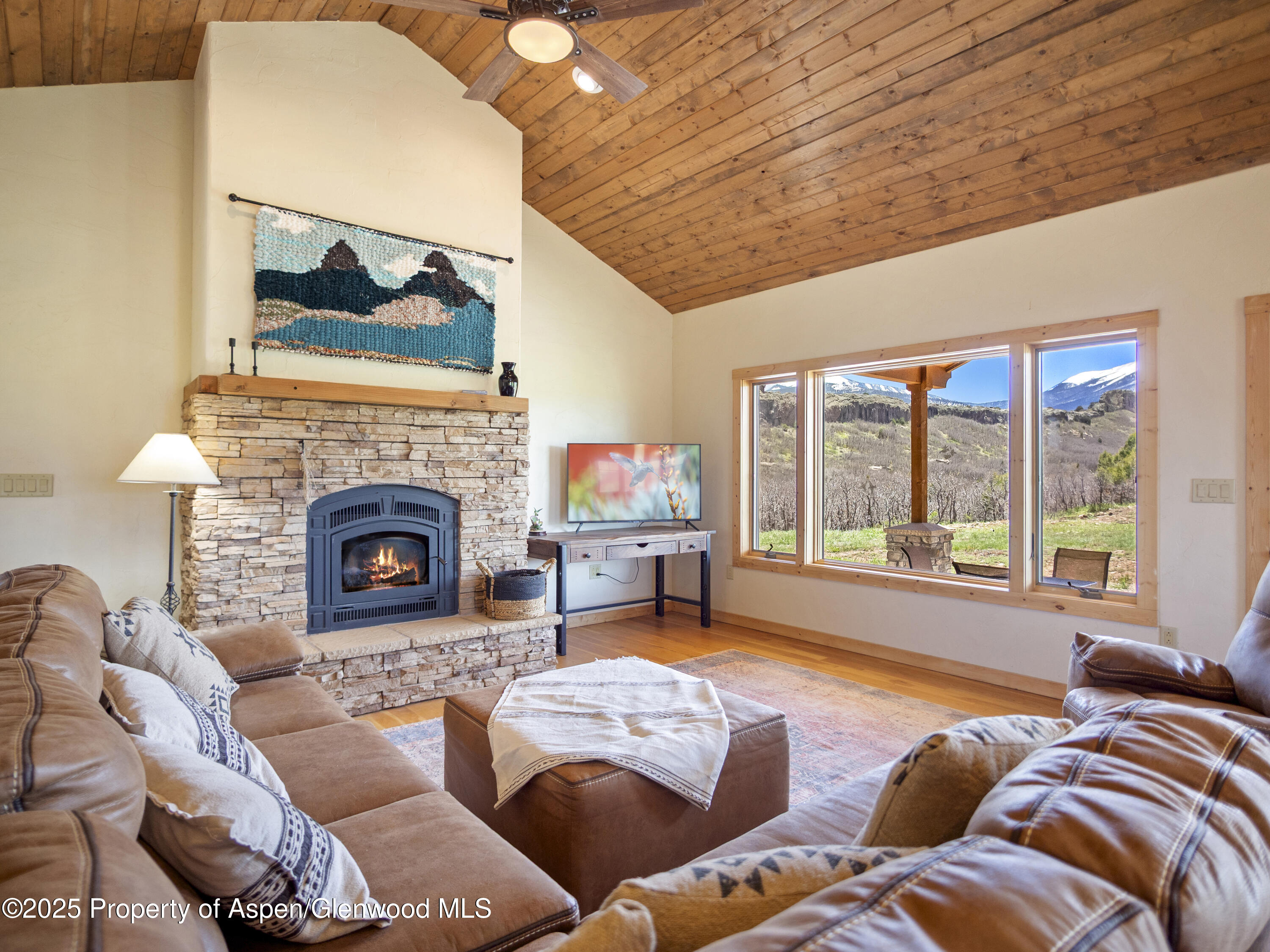 741 Big Wall Lane La Veta, CO 81055 - Photo 30 of 47 a living room with furniture and a fireplace