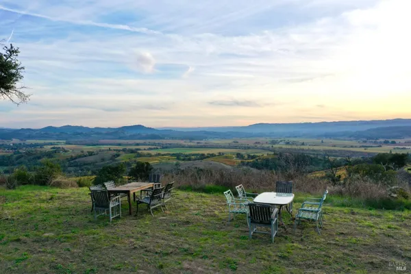a view of a mountain with an outdoor space