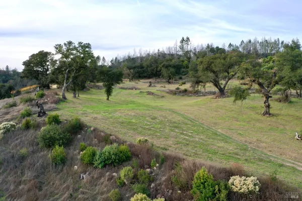 a view of a big yard with an outdoor space