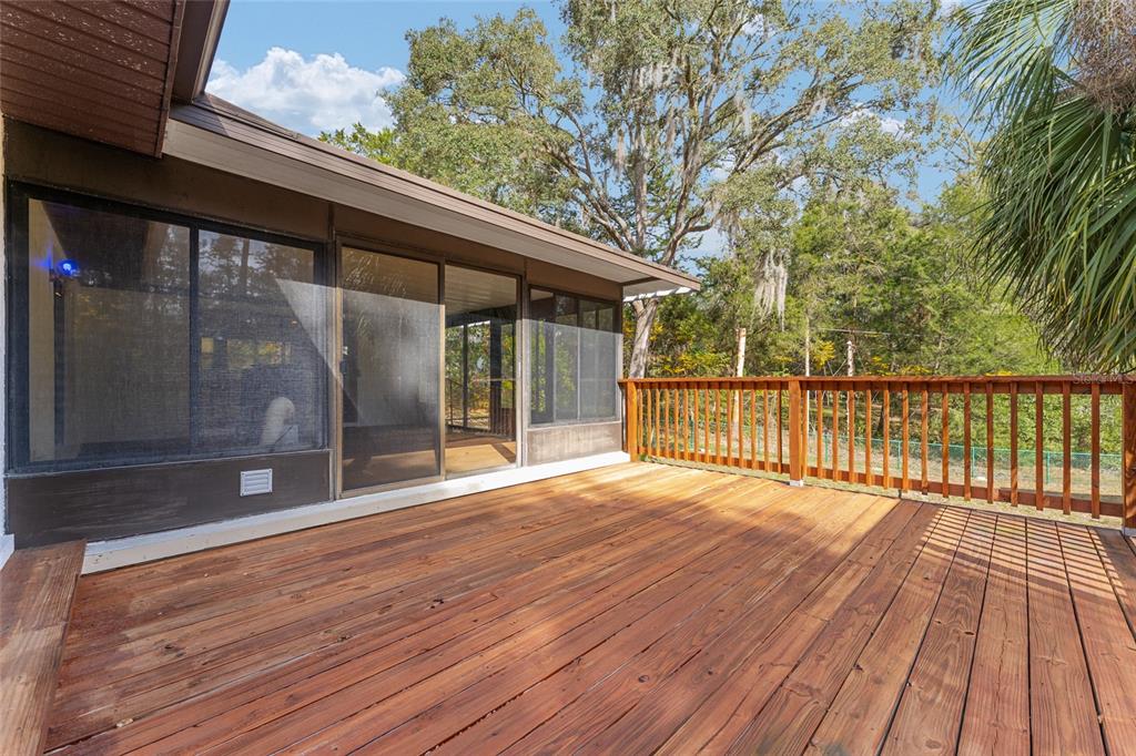 20290 Southwest 97th Place Dunnellon, FL 34431 - Photo 33 of 73 a view of backyard with a deck and wooden floor