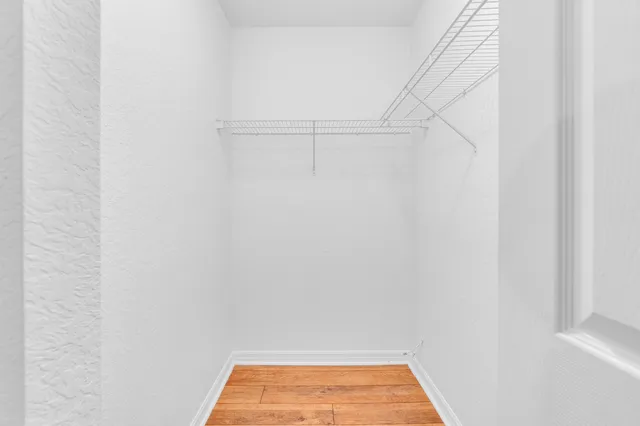 a view of small space with racks on the wall