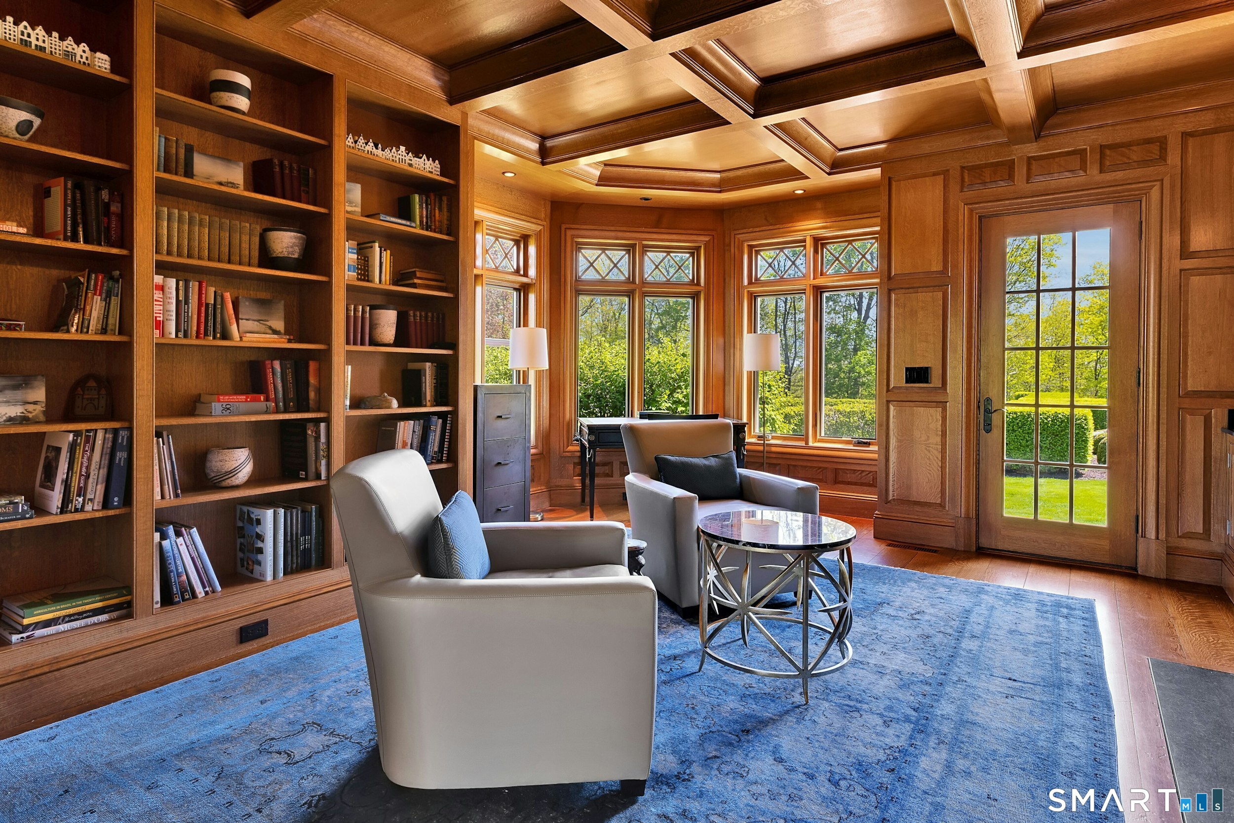 206 Umpawaug Road Redding, CT 06896 - Photo 6 of 40 Distinguished Study With Custom Built-Ins & Millwork