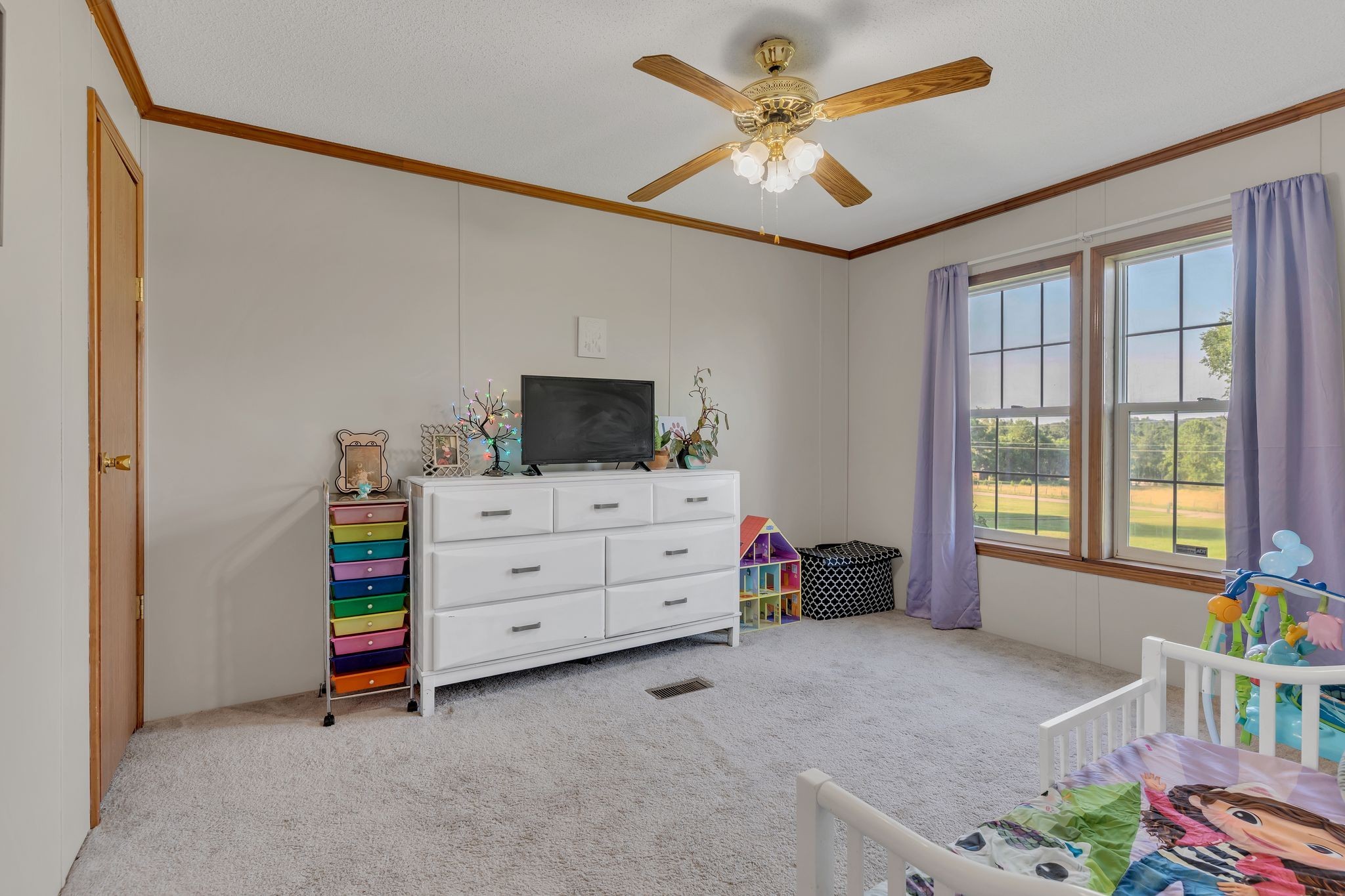 960 Harsh Lane Castalian Springs, TN 37031 - Photo 28 of 51 a view of an empty room with a window and a flat screen tv