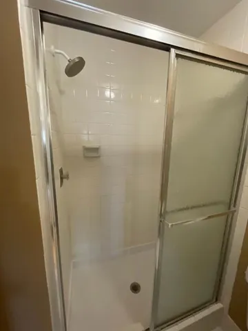 a view of a room with racks on the wall