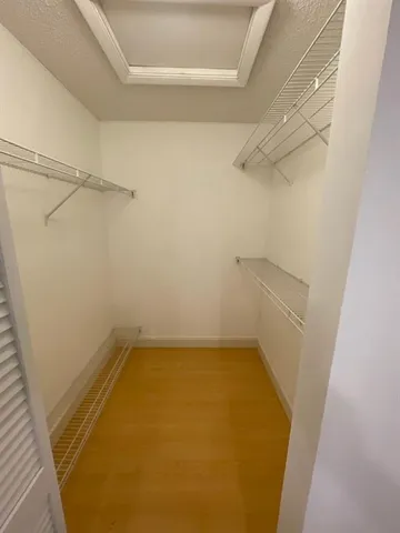 a view of a walk in closet