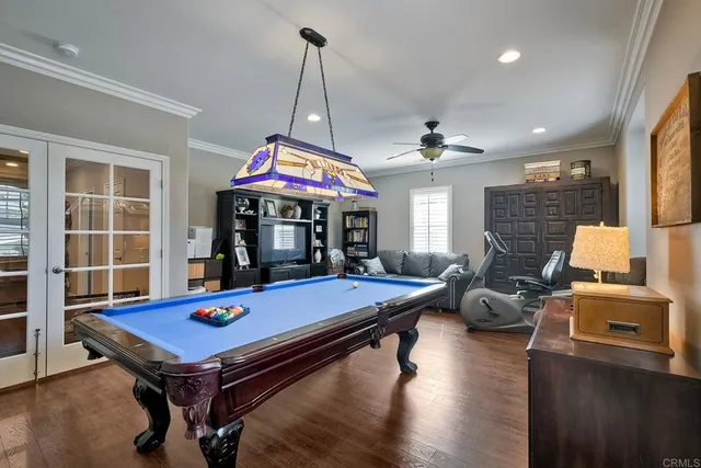 a view of a park that has a sign board