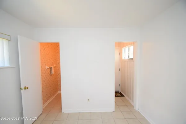 a view of a room with a window