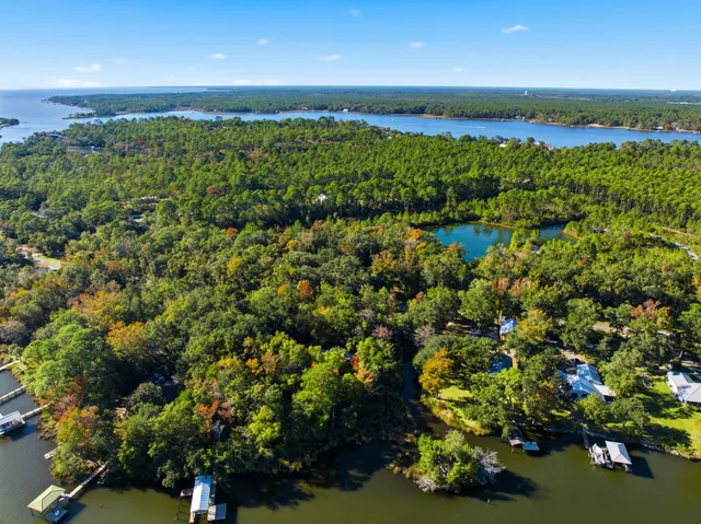 a view of a lake with a outdoor space