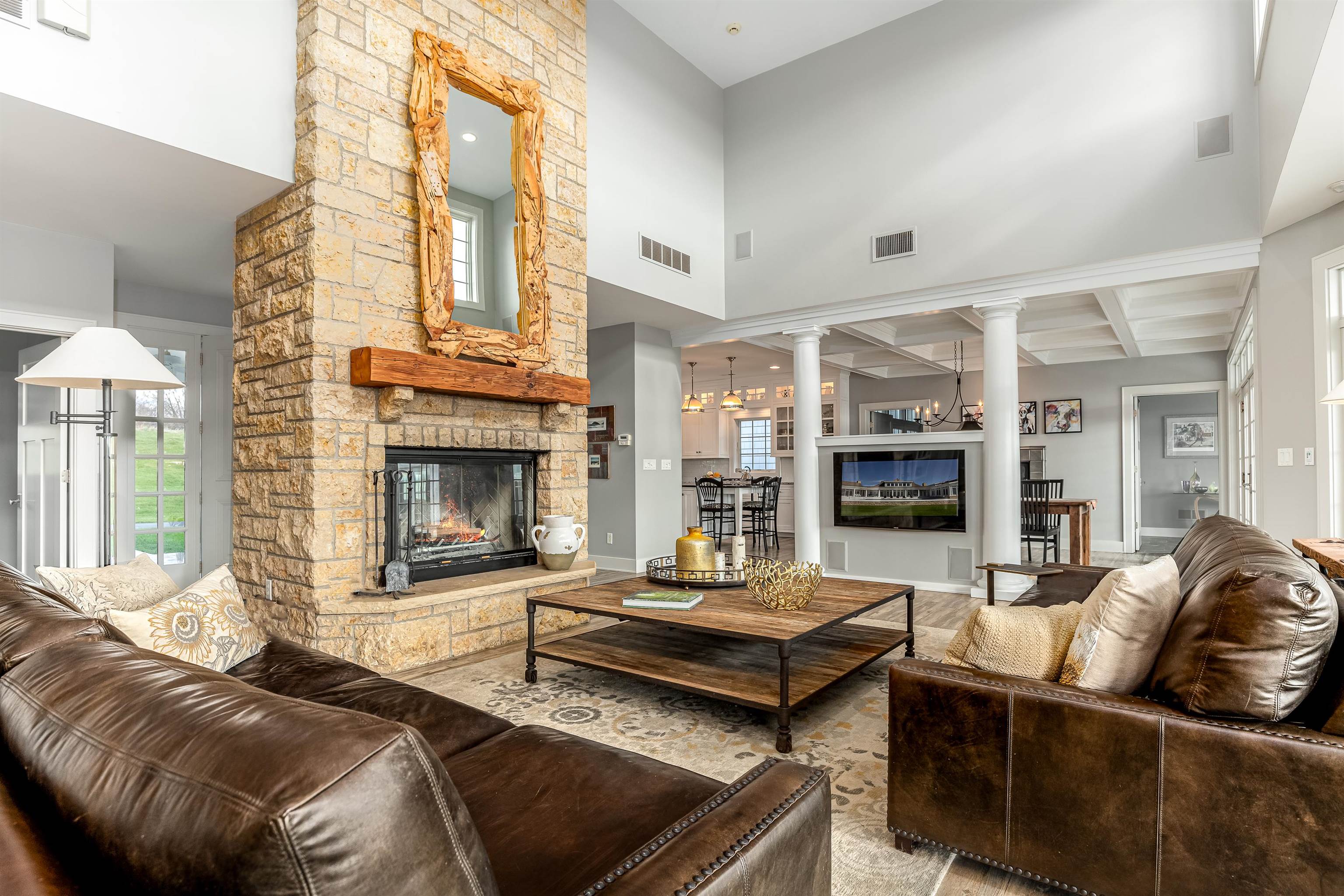 3795 South Rodden Road Hanover, IL 61041 - Photo 8 of 53 a living room with furniture and a fireplace
