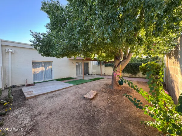 a view of a wooden door